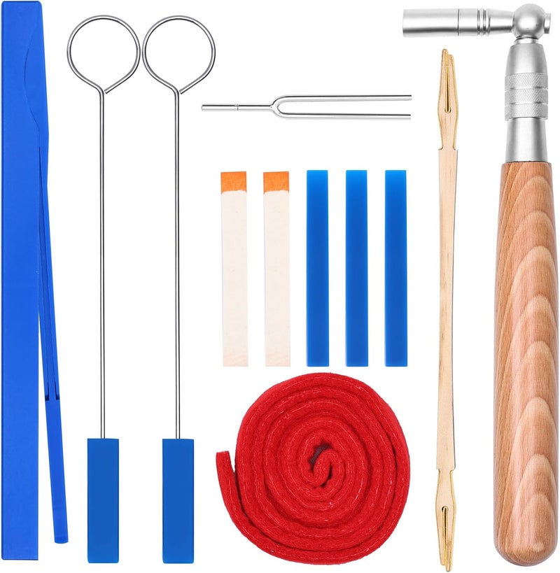 MELHA Piano Tuning Kit with Case, 13 PCS Piano Tuner Wrench Hammer Rubber Mutes Set Tuning Lever Tools for Beginner - Image 2